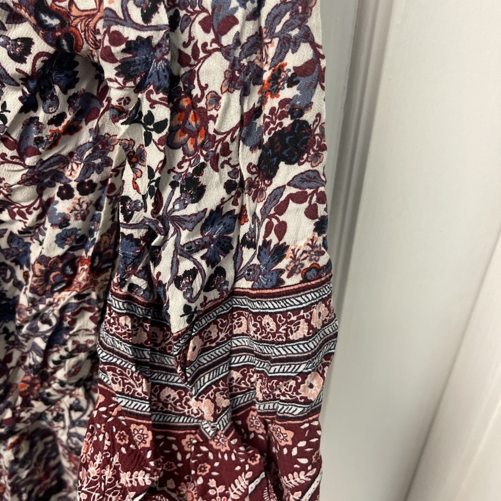American Eagle Outfitters Floral Blouse Boho Artsy Mixed Prints Hippie Womens M - Picture 7 of 14